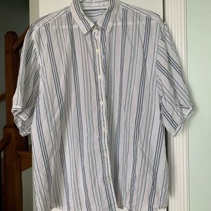 Gap XXL blue/White striped S/S button down top